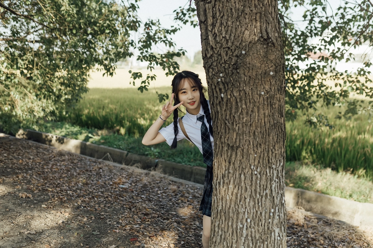 仿胶片色JK制服写真