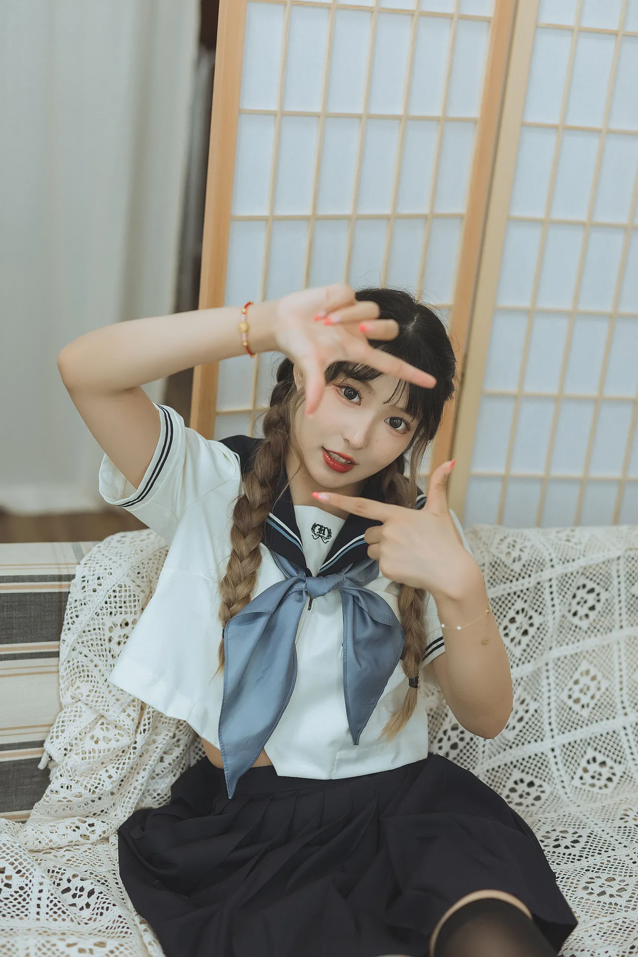 日系水手服棚拍